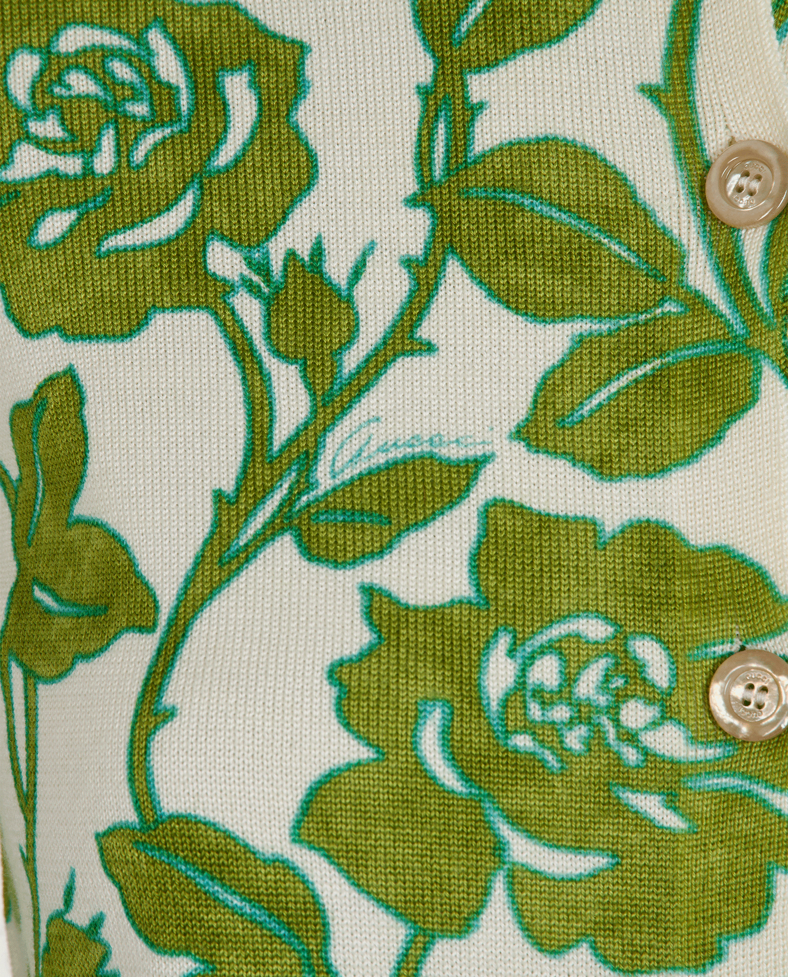 Gucci Floral Print Cardigan, &pound;375, Clothing, Green, Wool, Other view