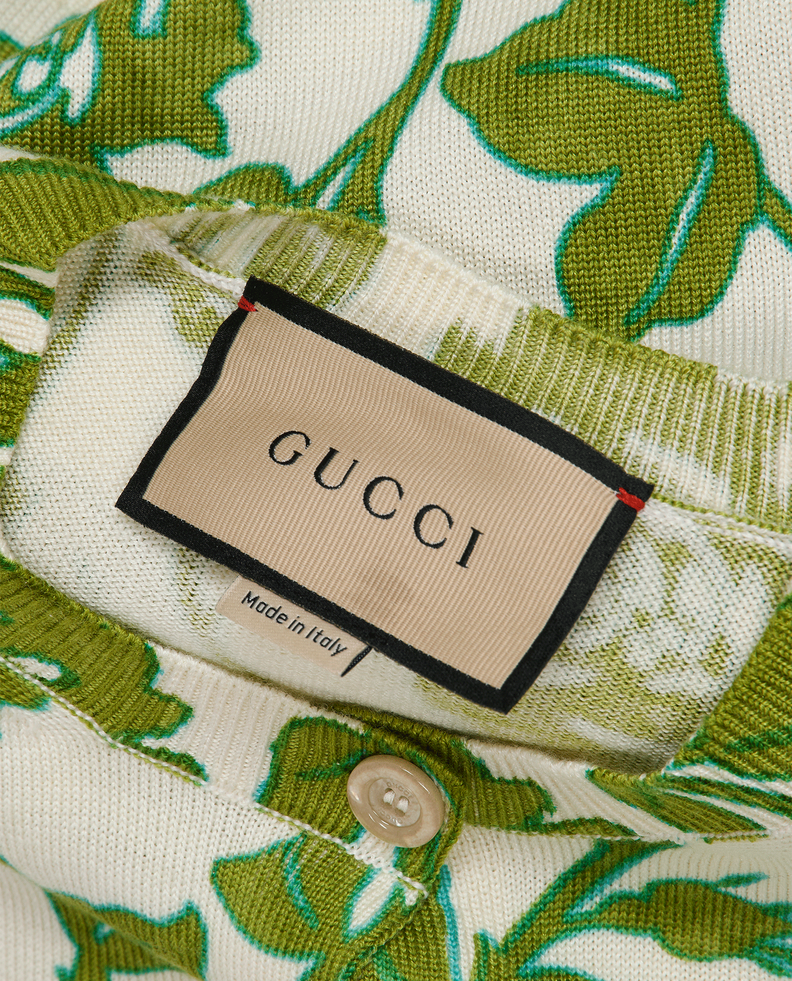 Gucci Floral Print Cardigan, &pound;375, Clothing, Green, Wool, Other view