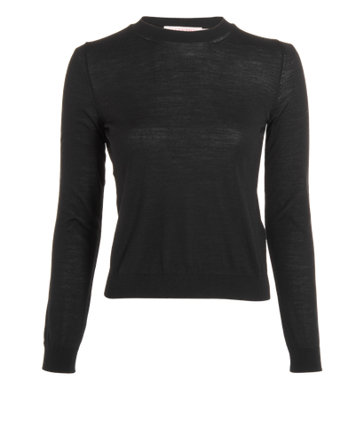 Valentino Crewneck Jumper, &pound;150, Clothing, Black, Wool, Front view