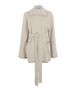 Joseph Twill Knit Cardigan, Merino, Taupe, Sz L, 2*
