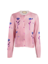 Gucci Floral Print Cardigan, &pound;250, Clothing, Pink, Silk/Wool, Front view
