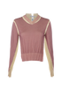 Acne Studios Wrinkled V-Neck Jumper, &pound;175, Clothing, Brown/Cream, Silk/Wool, Front view