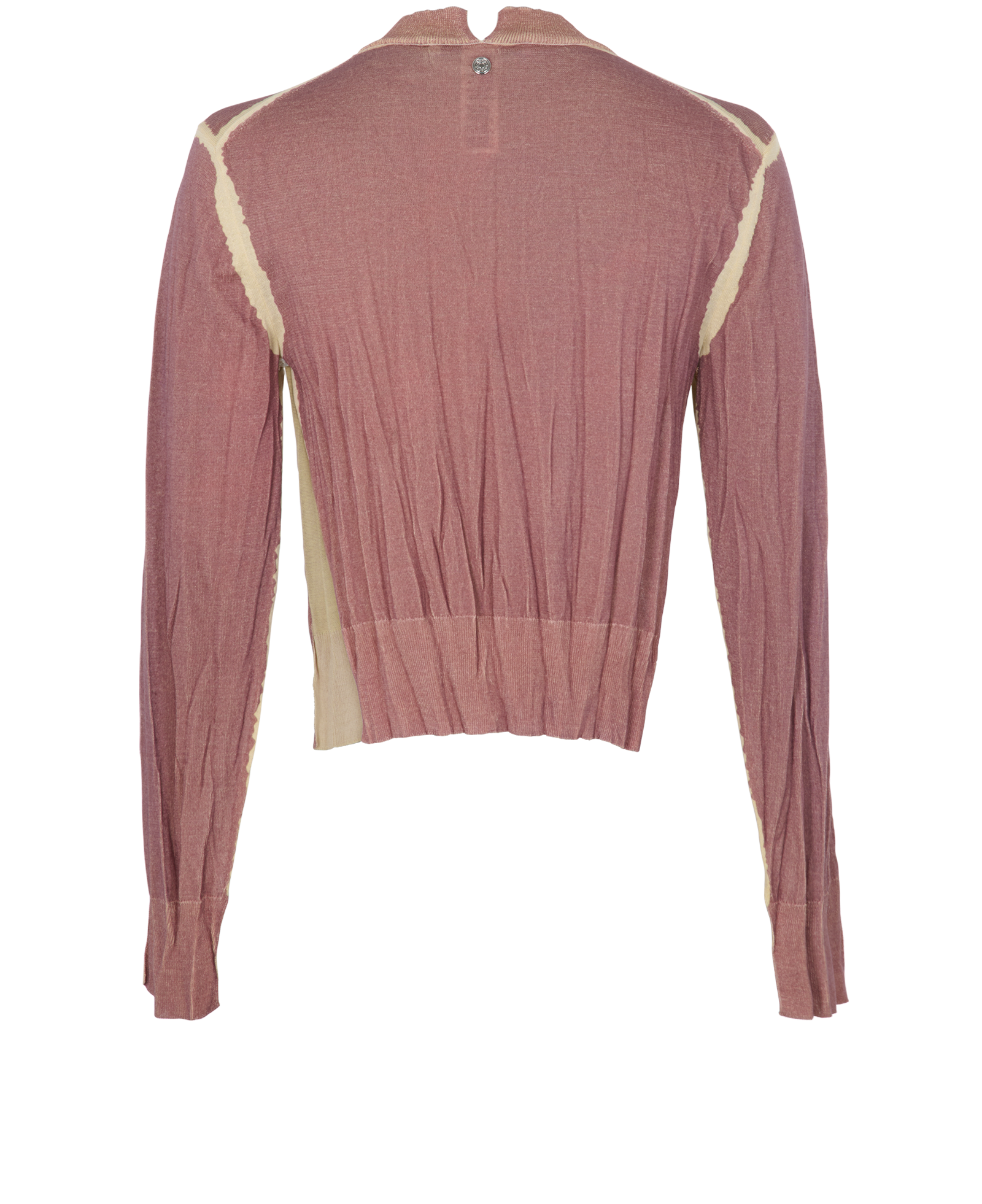 Acne Studios Wrinkled V-Neck Jumper, &pound;175, Clothing, Brown/Cream, Silk/Wool, Back view