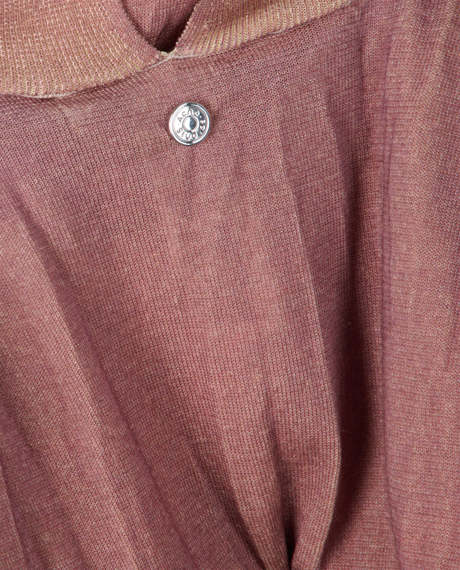 Acne Studios Wrinkled V-Neck Jumper, &pound;175, Clothing, Brown/Cream, Silk/Wool, Other view