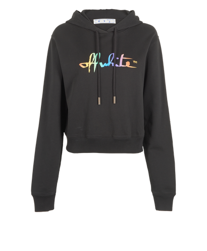 Off-White Tomboy Rainbow Logo Hoodie, £130, Clothing, Black, Cotton, Front view