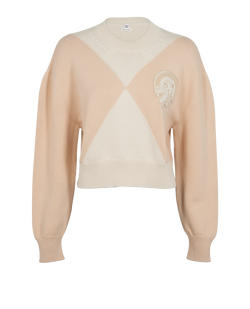 Hermes Pull Manches Longues Jumper, Cotton, Beige/Cream, UK14, 2*