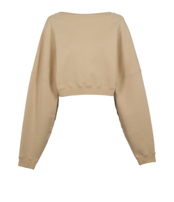 Saint Laurent Cropped Jumper, Cotton, Beige, Sz L, 2*