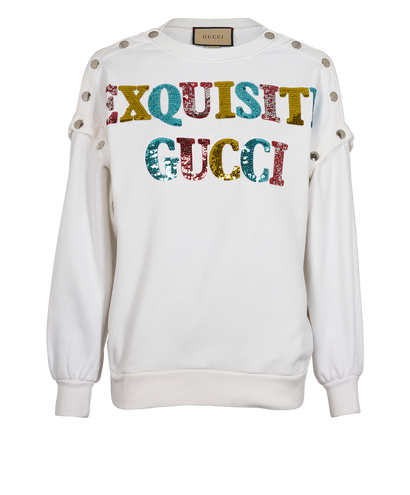 Gucci Sequin Jumper, &pound;230, Clothing, White, Cotton, Front view
