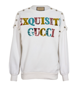 Gucci Sequin Jumper, Cotton, White, Sz XXS, 2*
