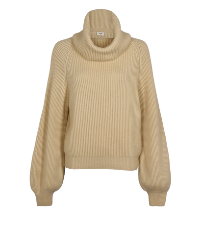 Celine Highneck Jumper, &pound;450, Clothing, Beige, Cashmere, Front view