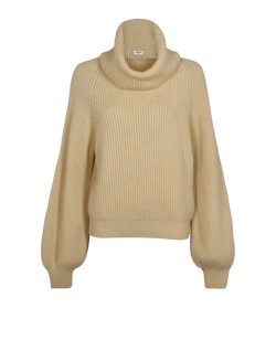 Celine Highneck Jumper, Cachemire, Beige, Sz M, 2*
