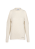 Ganni Chunky Cold-Shoulder Jumper, &pound;70, Clothing, White, Wool, Front view