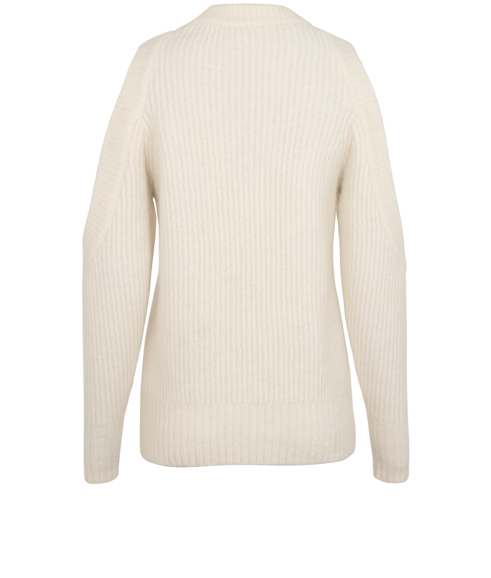 Ganni Chunky Cold-Shoulder Jumper, &pound;70, Clothing, White, Wool, Back view