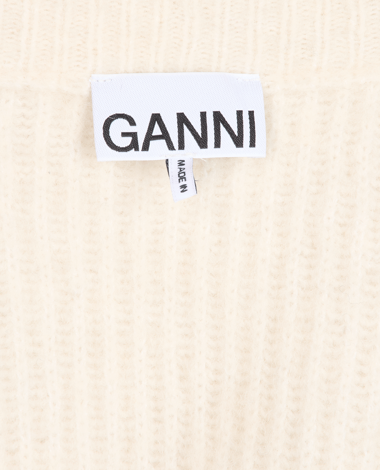 Ganni Chunky Cold-Shoulder Jumper, &pound;70, Clothing, White, Wool, Other view