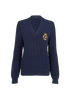 Gucci V-Neck Knit Jumper, &pound;195, Clothing, Blue, Cotton, Front view