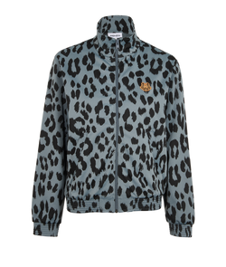Kenzo Leopard Print Track Jacket, Poly, Blue, Sz M, 2*