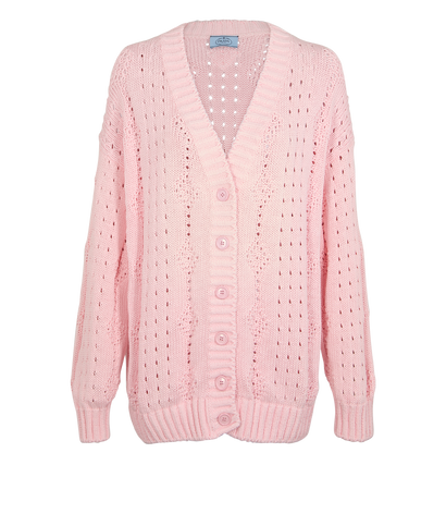 Prada Oversized Cardigan, &pound;220, Clothing, Pink, Cotton, Front view