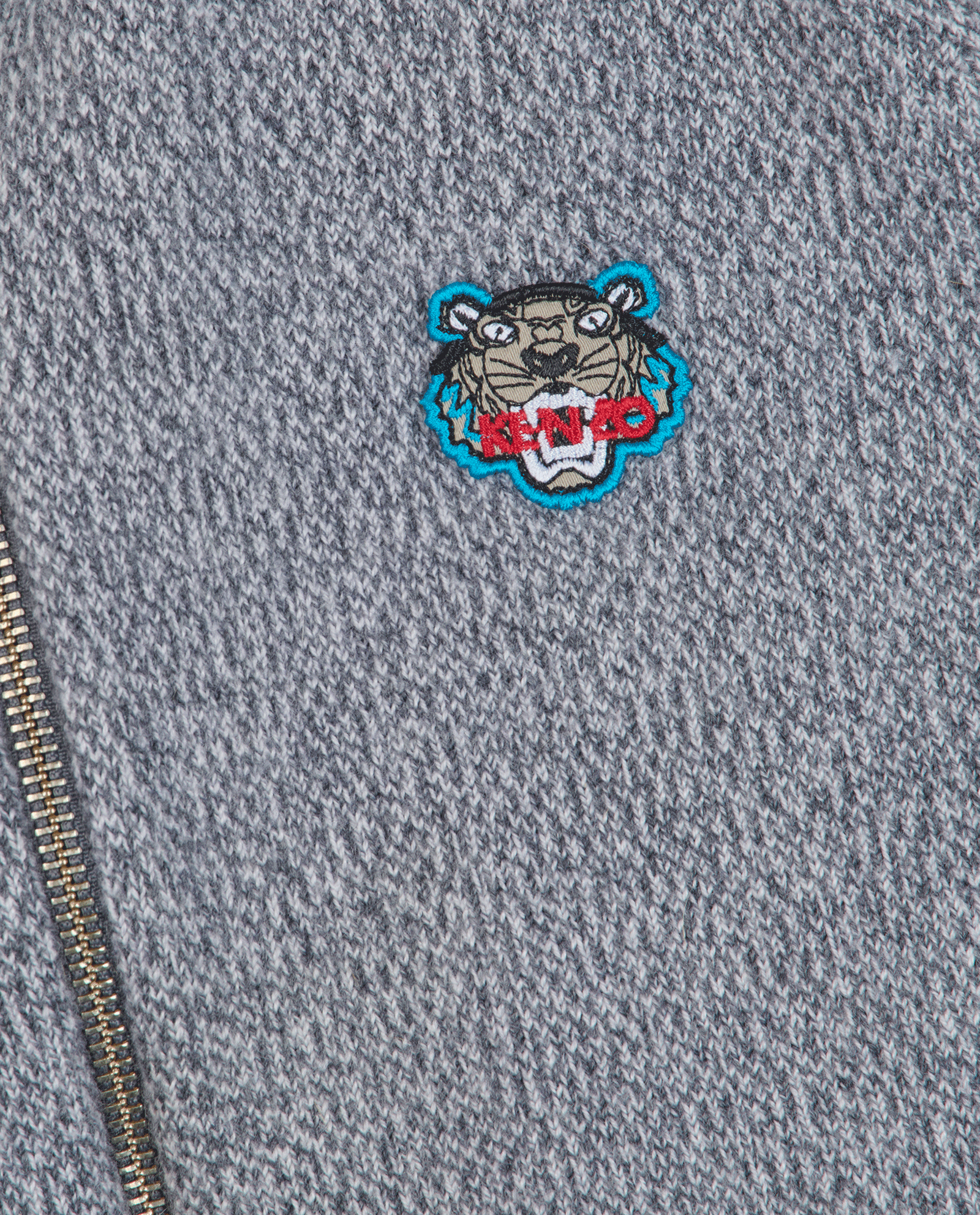 Kenzo Tiger Zipped Jumper, &pound;80, Clothing, Grey, Wool, Other view