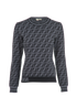 Fendi Logo Jumper, &pound;495, Clothing, Grey, Viscose, Front view