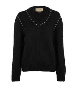 Gucci Studded Jumper, Mohair, Black, Sz L, 2*