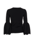 Valentino Fluted Sleeves Jumper, &pound;210, Clothing, Black, Viscose, Back view