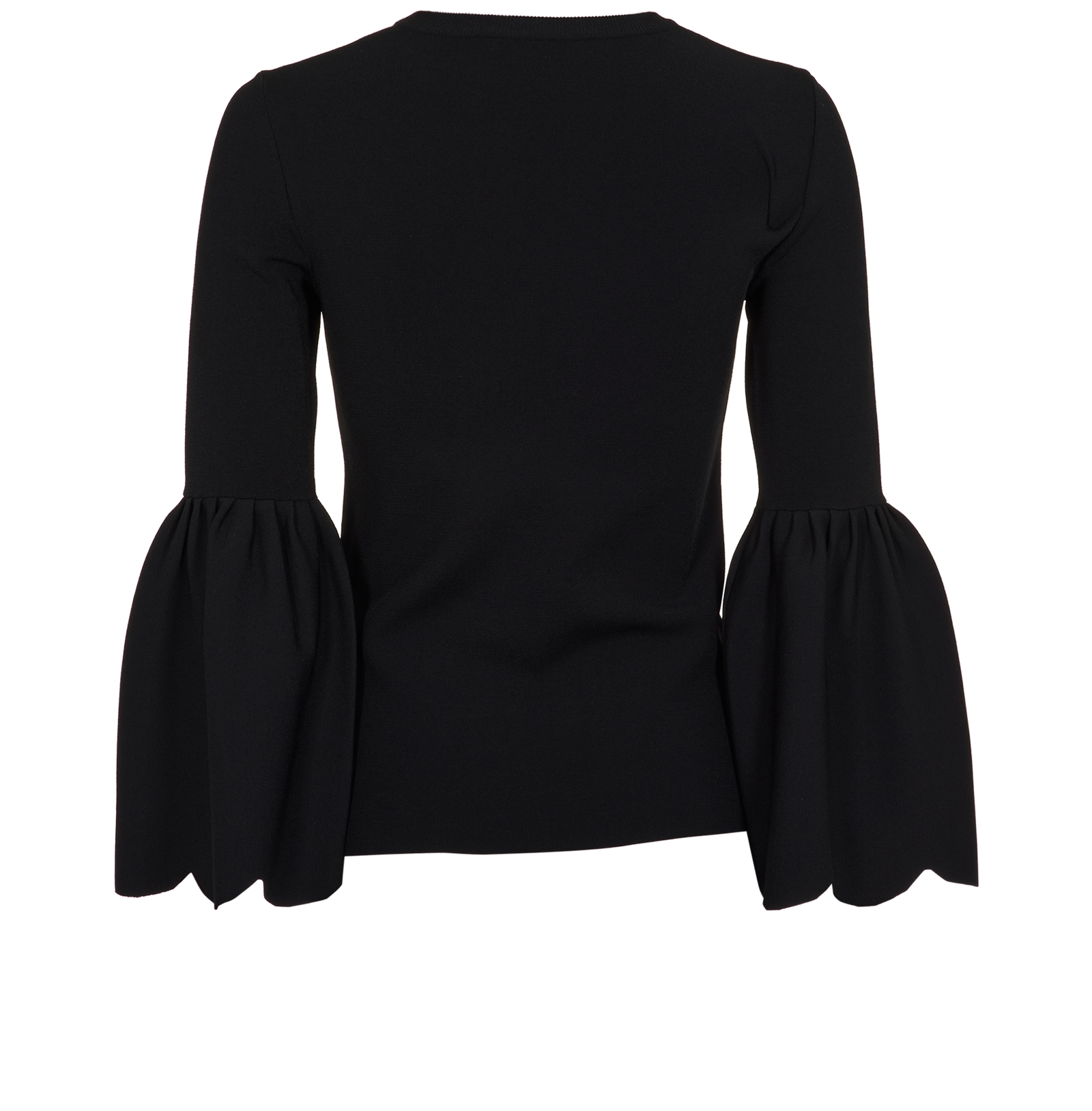 Valentino Fluted Sleeves Jumper, &pound;210, Clothing, Black, Viscose, Back view