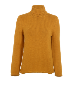 Bottega Veneta Roll Neck Knit Jumper, Cashmere, Orange, UK6, 2*