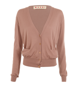 Marni V Neck Cardigan, Cashmere, Pink, UK10, 2*