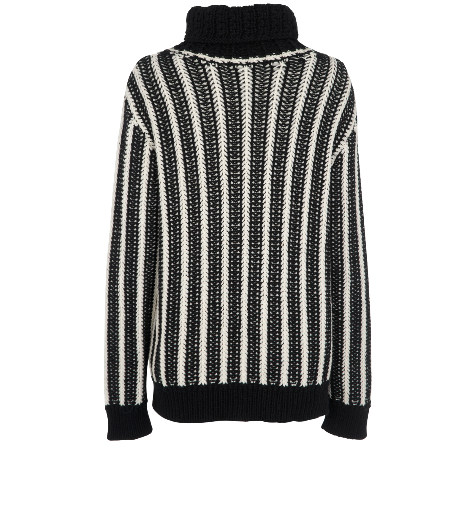 Saint Laurent Striped Jumper, &pound;320, Clothing, Black/White, Cashmere, Back view