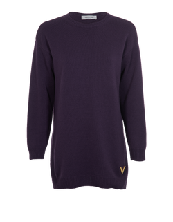 Valentino V Logo Jumper, Cashmere, Purple, Sz S, 2*