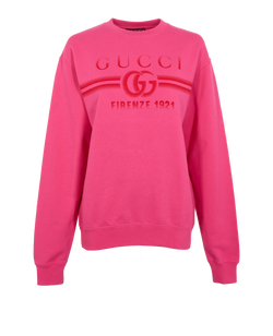 Gucci Firenze 1921 Crew Neck Jumper, Cotton, Pink, Sz XS, 3*
