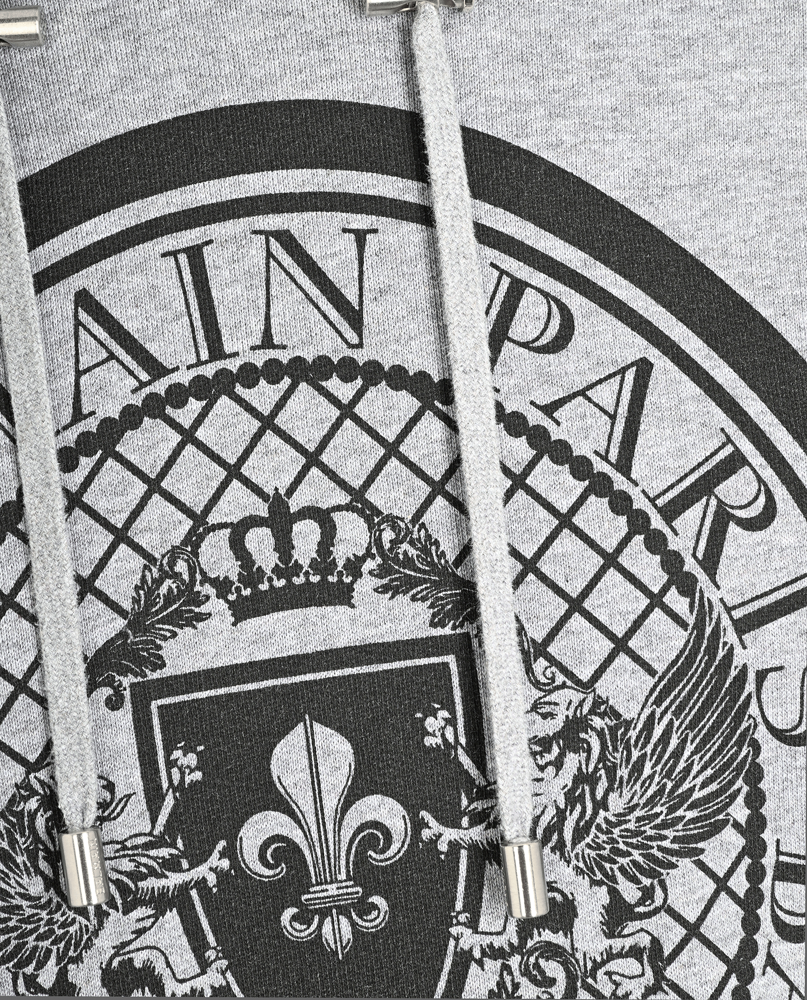 Balmain Logo Hoodie, &pound;150, Clothing, Grey, Cotton, Other view