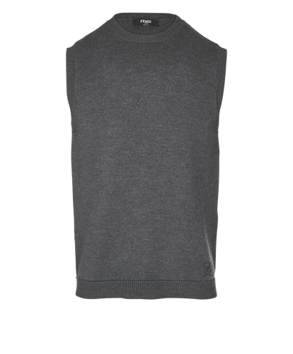Fendi Vest, £250, Clothing, Grey, Wool, Front view
