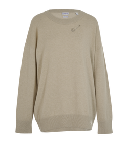 Burberry Safety Pin Jumper, Cashmere, Beige, Sz L, 3*