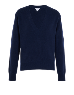 Bottega Veneta V Neck Jumper, Cashmere, Blue, Sz S, 2*