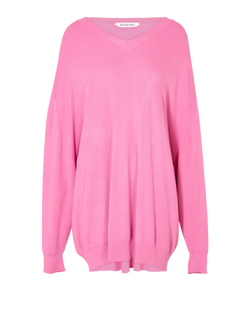 Balenciaga Oversized V Neck Jumper, Viscose, Pink, Sz M, 3*
