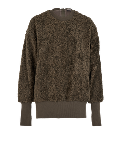 Moncler Genius 4 Hyke Fluffy Oversized Jumper, Poly, Green, Sz S, 2*