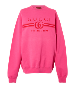 Gucci Firenze 1921 Logo Jumper, Cotton, Pink, Sz L, 2*