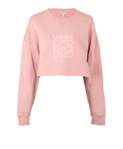 Loewe Anagram Cropped Jumper, Cotton, Pink, Sz M, 2*