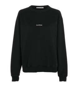 Acne Studios Washed-Effect Logo Jumper, Cotton, Black, Sz S, 3*