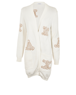 Max Mara Chunky Knit Cardigan, Cotton, White, Sz M, 2*