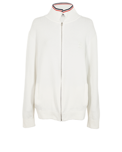 Miu Miu Striped Collar Zip-Up Cardigan, Cotton/Poly, White, UK16, 2*