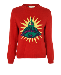 Gucci UFO Jumper, Wool, Red, Sz M, 2*
