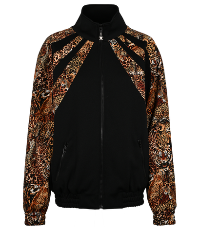 Celine Animal Print Track Jacket, £290, Clothing, Black/Yellow, Polyester (Polymer), Front view