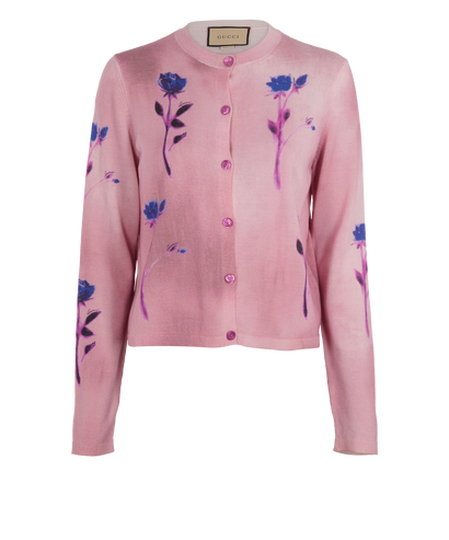 Gucci Floral Crew Neck Cardigan, front view
