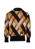 Louis Vuitton Color Block Jacquard Jumper, &pound;450, Clothing, Black/Brown, Mohair/Wool, Front view