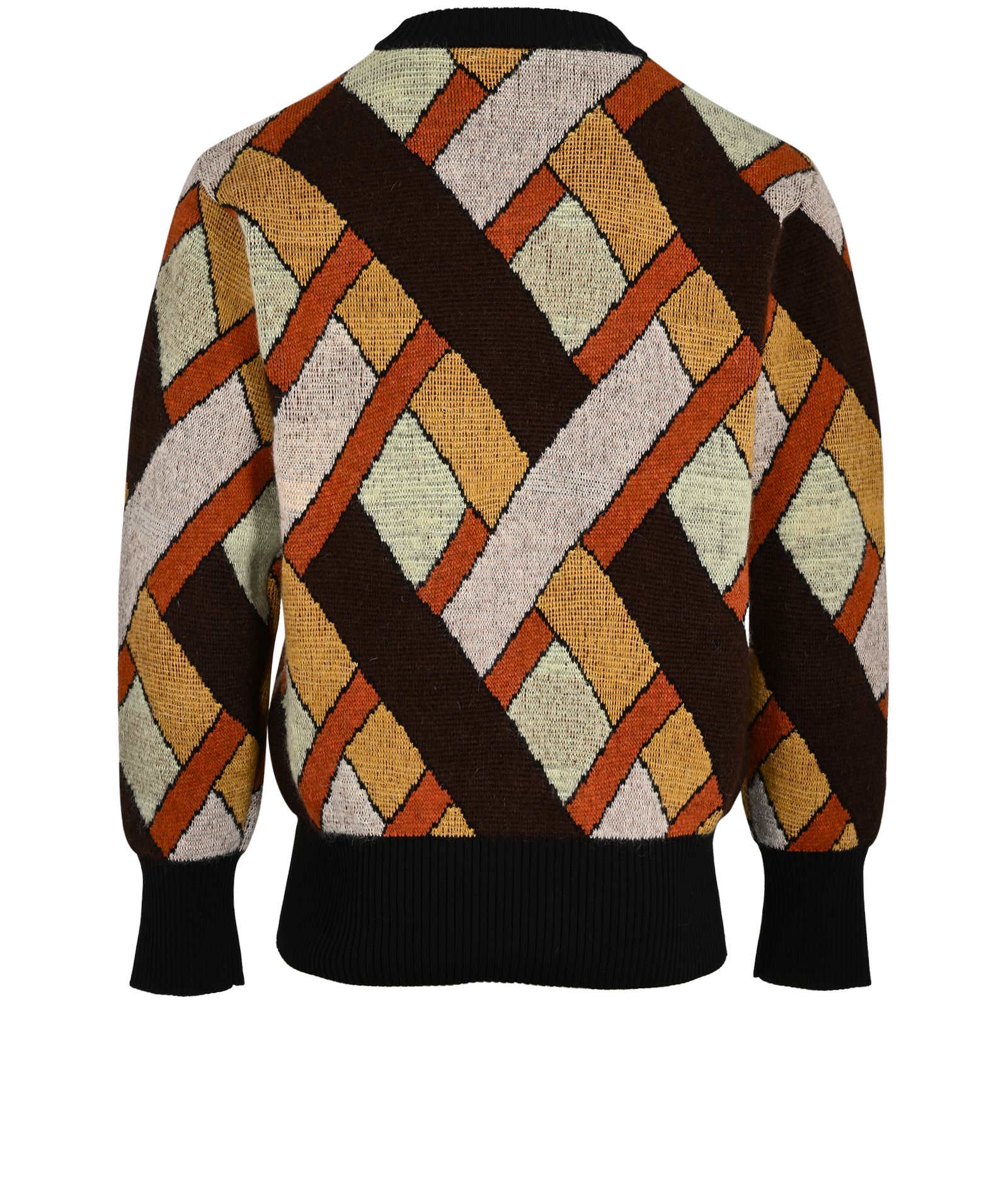 Louis Vuitton Color Block Jacquard Jumper, &pound;450, Clothing, Black/Brown, Mohair/Wool, Back view