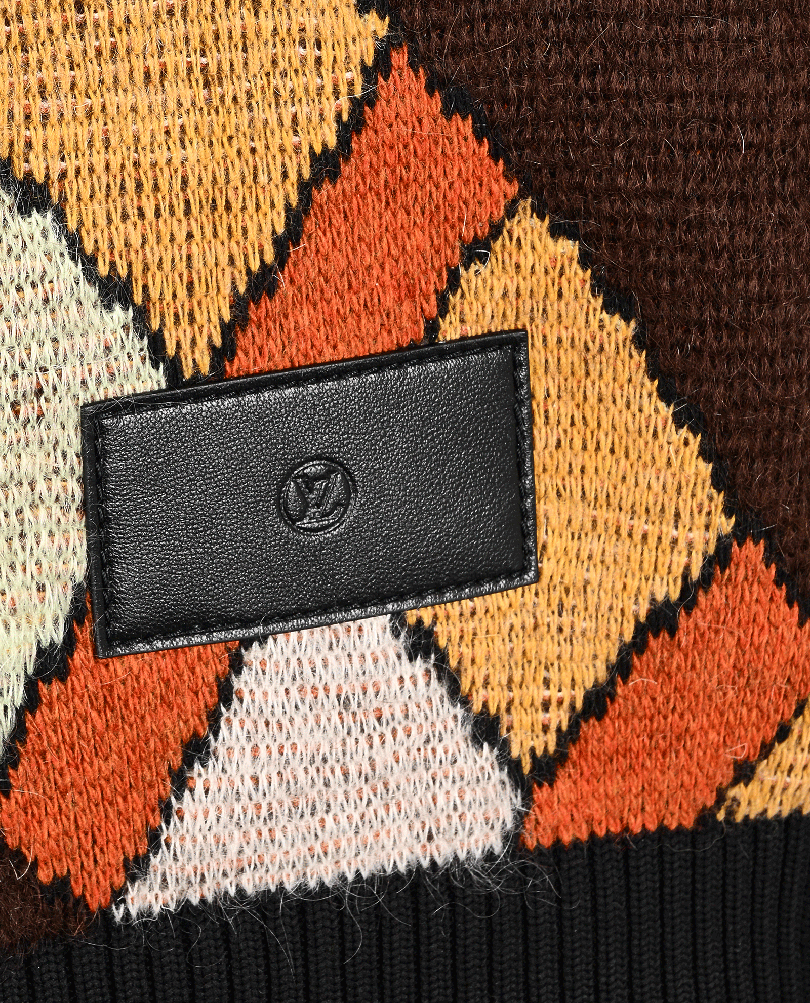 Louis Vuitton Color Block Jacquard Jumper, &pound;450, Clothing, Black/Brown, Mohair/Wool, Other view