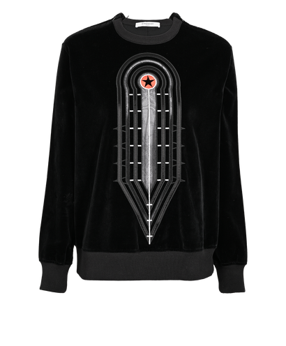 Givenchy Graphic Embroidered Jumper, £220, Clothing, Black, Cotton, Front view