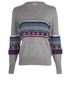 Burberry Fair Isle Panelled Jumper, £120, Clothing, Grey, Wool, Front view